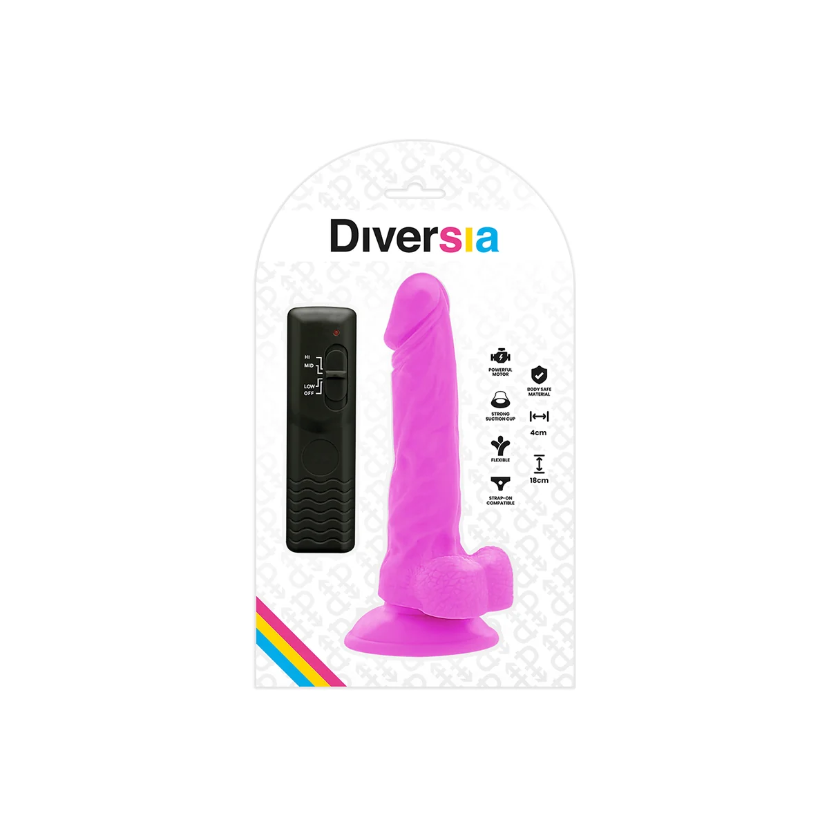 Flexibler Vibrierender Dildo Lila 18 cm -O- 4 cm von Diversia kaufen | Fesselliebe