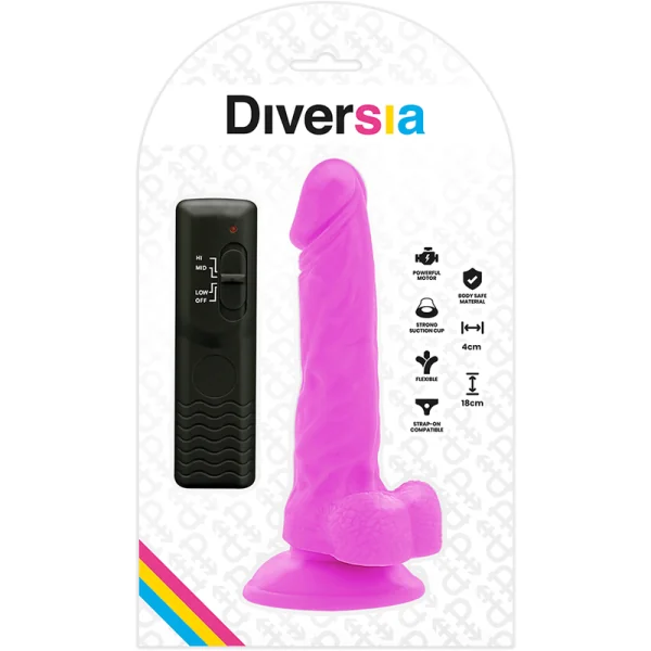 Flexibler Vibrierender Dildo Lila 18 cm -O- 4 cm von Diversia kaufen | Fesselliebe