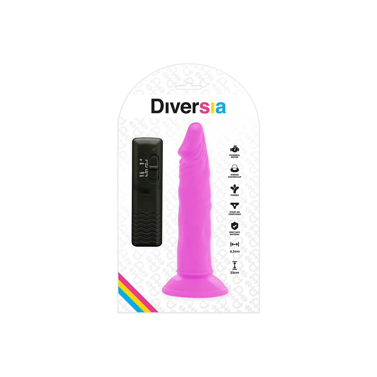 Flexibler Vibrierender Dildo Lila 23 cm -O- 4.3 cm von Diversia kaufen | Fesselliebe