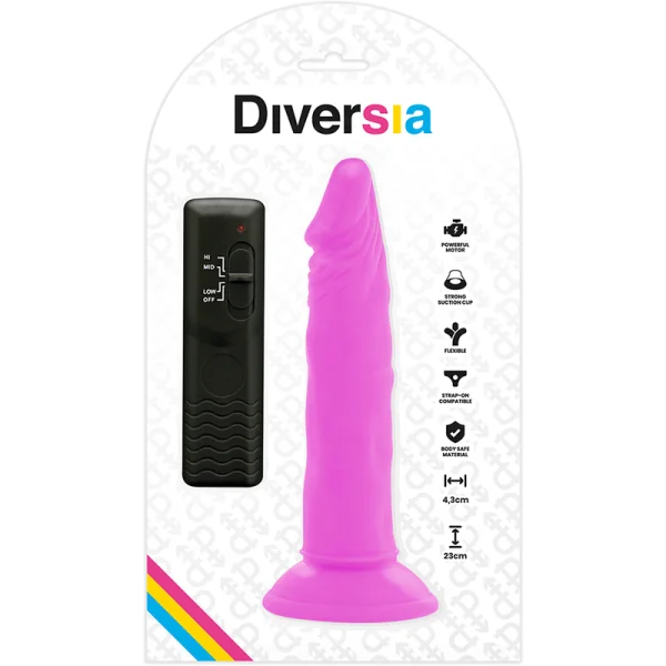 Flexibler Vibrierender Dildo Lila 23 cm -O- 4.3 cm von Diversia kaufen | Fesselliebe