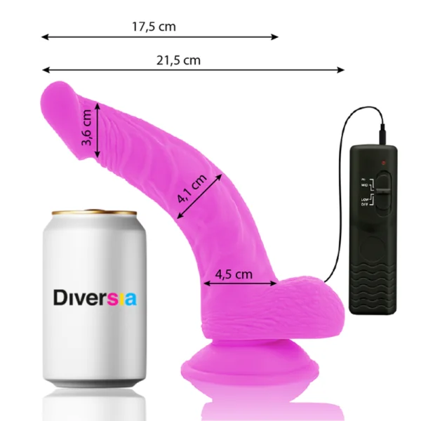 Flexibler Vibrierender Dildo Lila 21.5 cm -O- 4.5 cm von Diversia kaufen | Fesselliebe