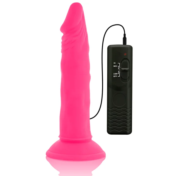 Flexibler Dildo mit Vibration Rosa 23 cm -O- 4.3 cm von Diversia kaufen | Fesselliebe