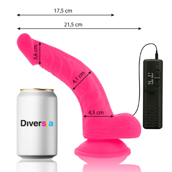 Flexibler Vibrierender Dildo Rosa 21.5 cm -O- 4.5 cm von Diversia kaufen | Fesselliebe