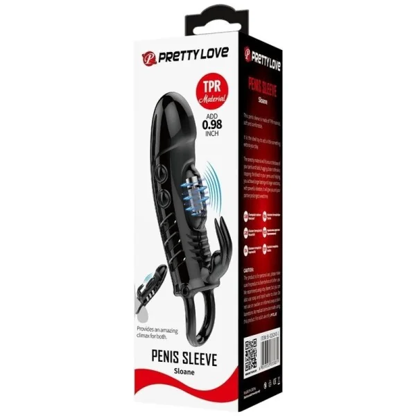 Sloane Rabbit Penishülle Schwarz von Pretty Love kaufen | Fesselliebe
