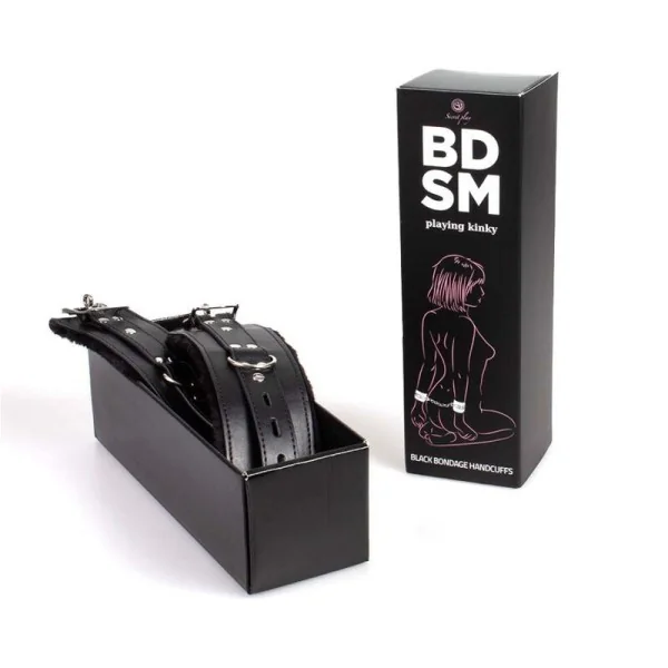 Schwarze Bondage-Handschellen Bdsm-Kollektion von Secretplay 100% Fetish kaufen | Fesselliebe
