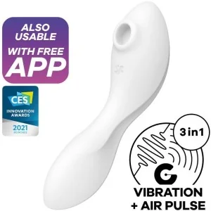 Curvy Trinity 5 Air Pulse Stimulator & Vibrator App Weiss von Satisfyer Connect kaufen | Fesselliebe