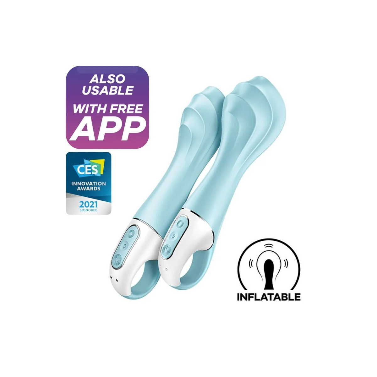 Air Pump Vibrator 5+ Aufblasbare G-Spot-Vibrator-App Blau von Satisfyer Connect kaufen | Fesselliebe