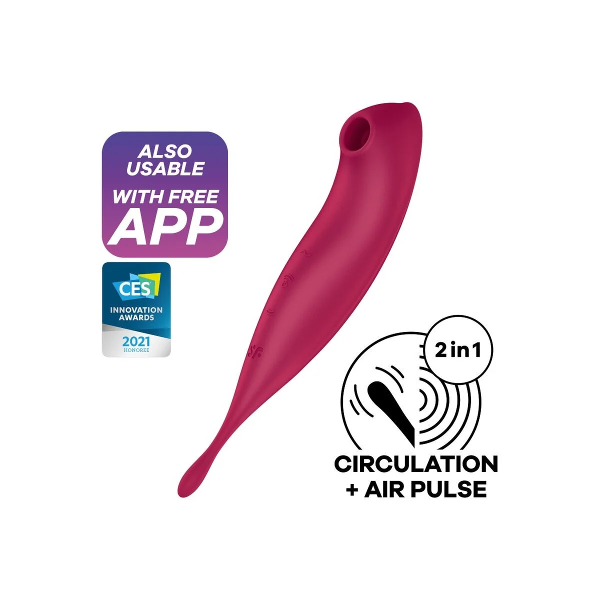 Twirling Pro+ Air Pulse Stimulator & Vibrator App Rot von Satisfyer Connect kaufen | Fesselliebe