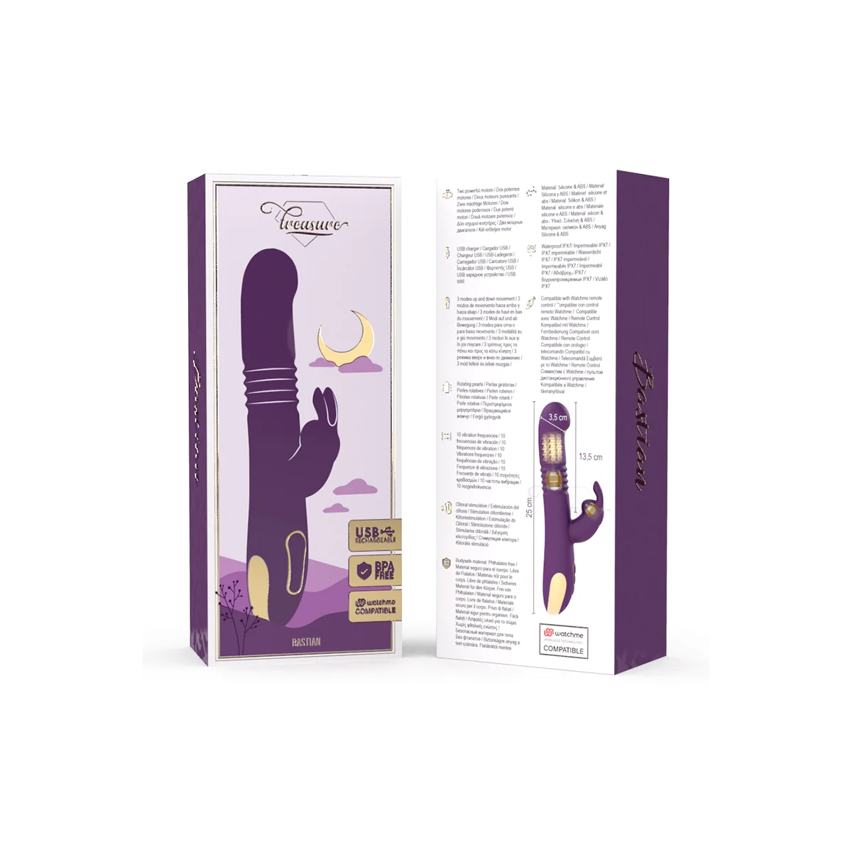 Bastian Rabbit Up & Down, Rotator & Vibrator Kompatibel mit Watchme Wireless Technology von Treasure kaufen | Fesselliebe