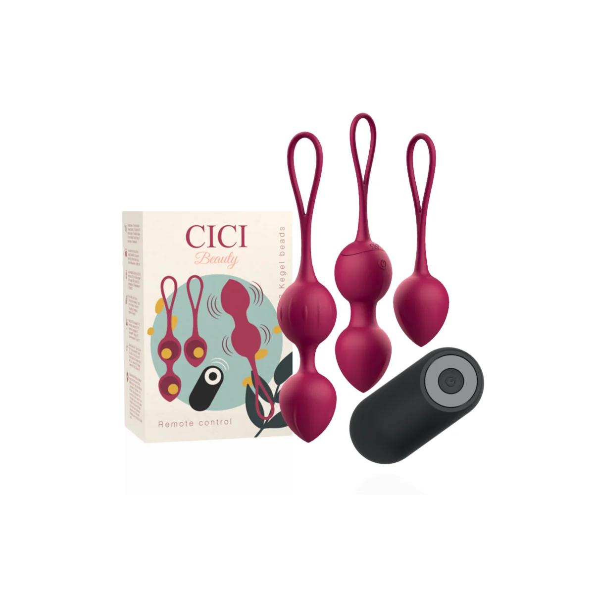 Premium Silikon 3 Vibrierende Kegelperlen mit Fernbedienung von Cici Beauty kaufen | Fesselliebe