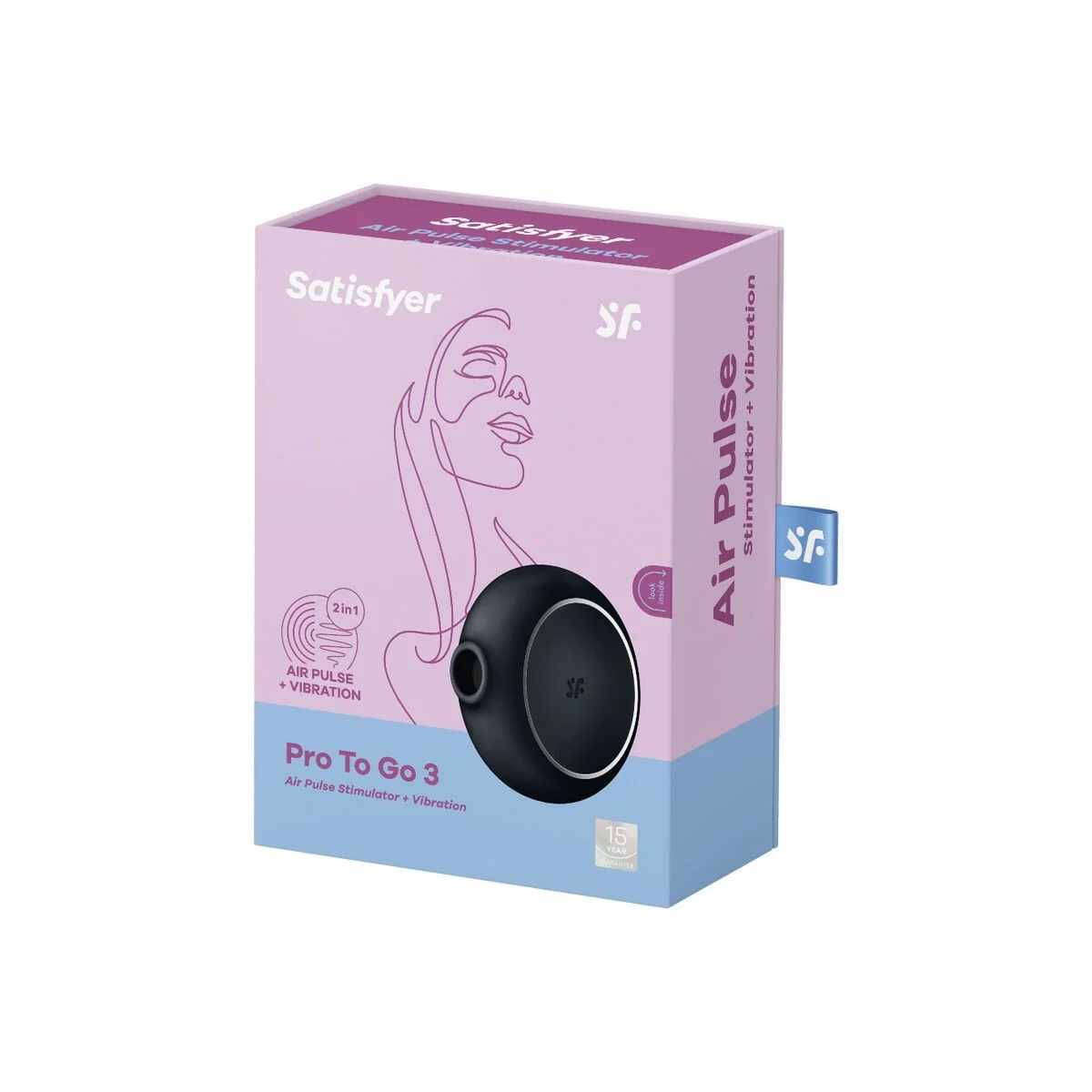 Pro To Go 3 Doppelter Luftpulsstimulator & Vibrator Schwarz von Satisfyer Air Pulse kaufen | Fesselliebe