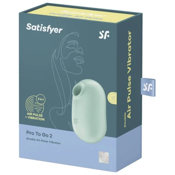 Pro To Go 2 Doppelter Luftpulsstimulator & Vibrator Grün von Satisfyer Air Pulse kaufen | Fesselliebe