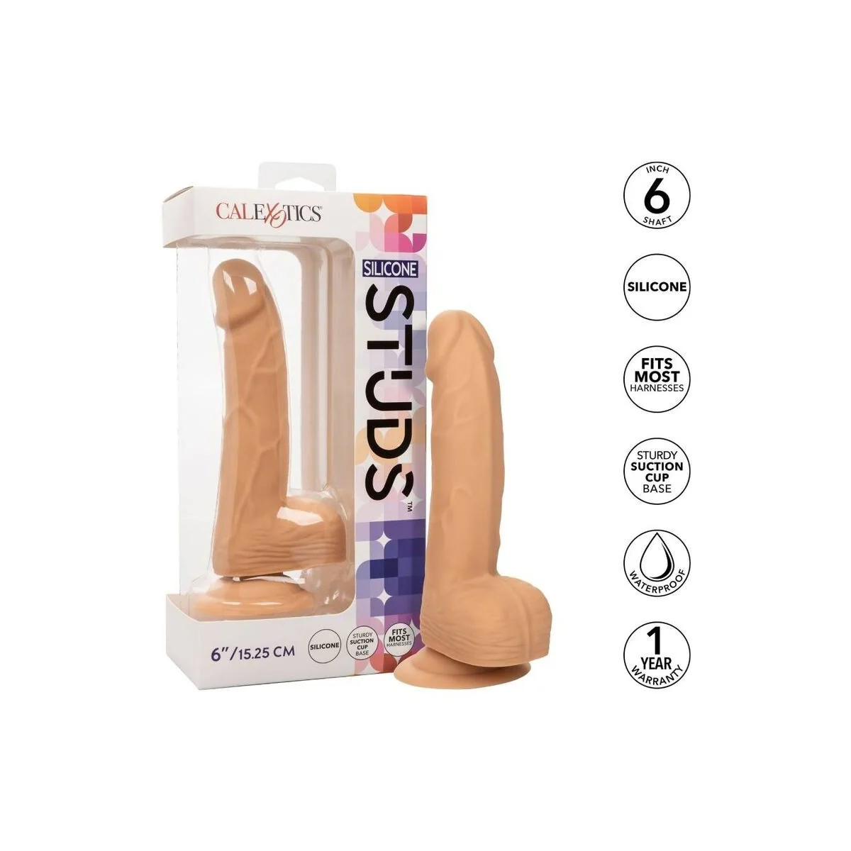 Silikon-Nieten 15.24 cm Beige von Calexotics kaufen | Fesselliebe