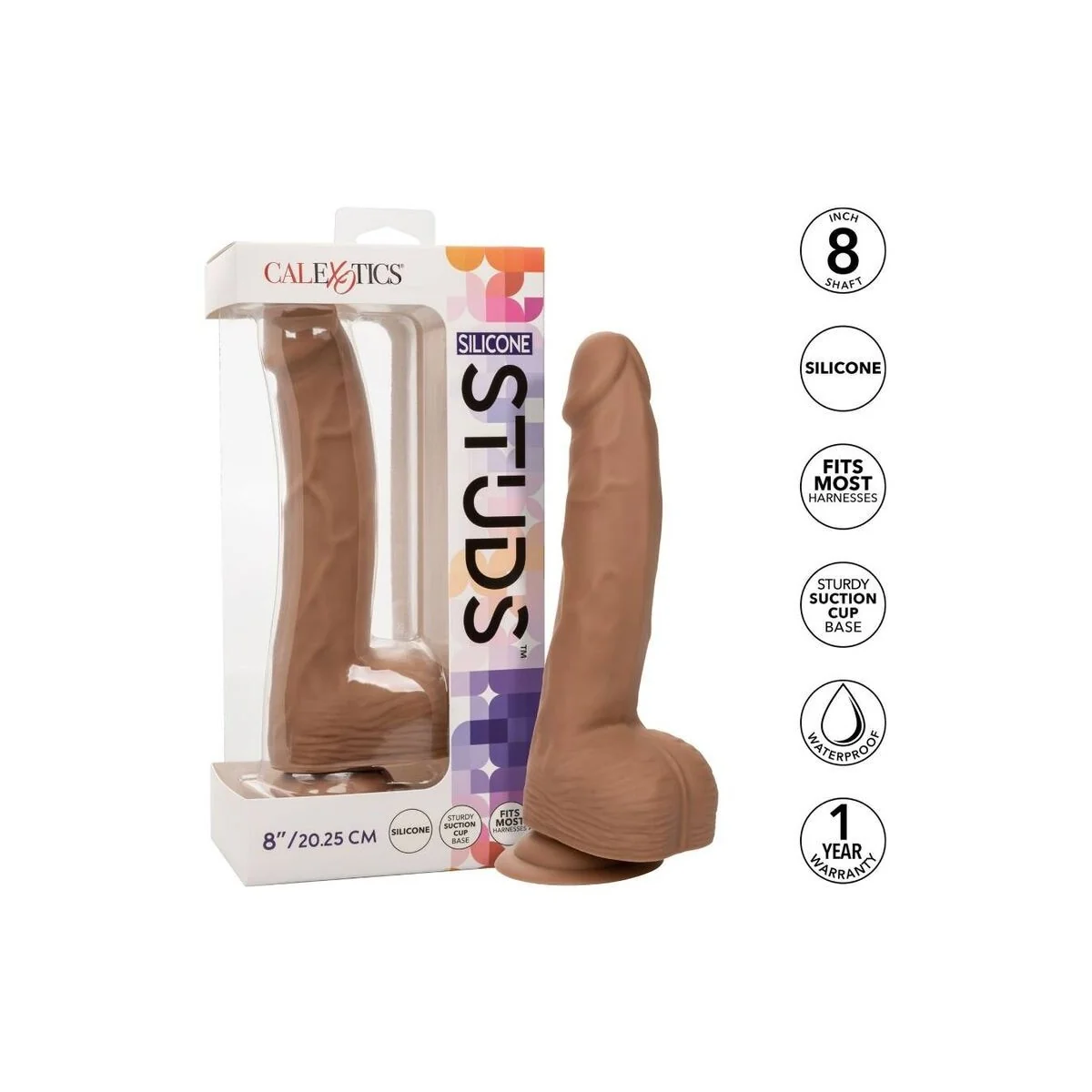 Silikon-Nieten 20.32 cm Braun von Calexotics kaufen | Fesselliebe
