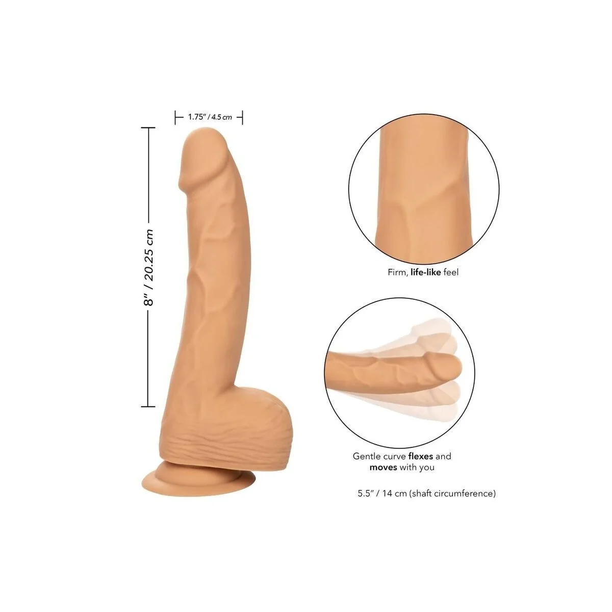 Silikon-Nieten 20.32 cm Beige von Calexotics kaufen | Fesselliebe