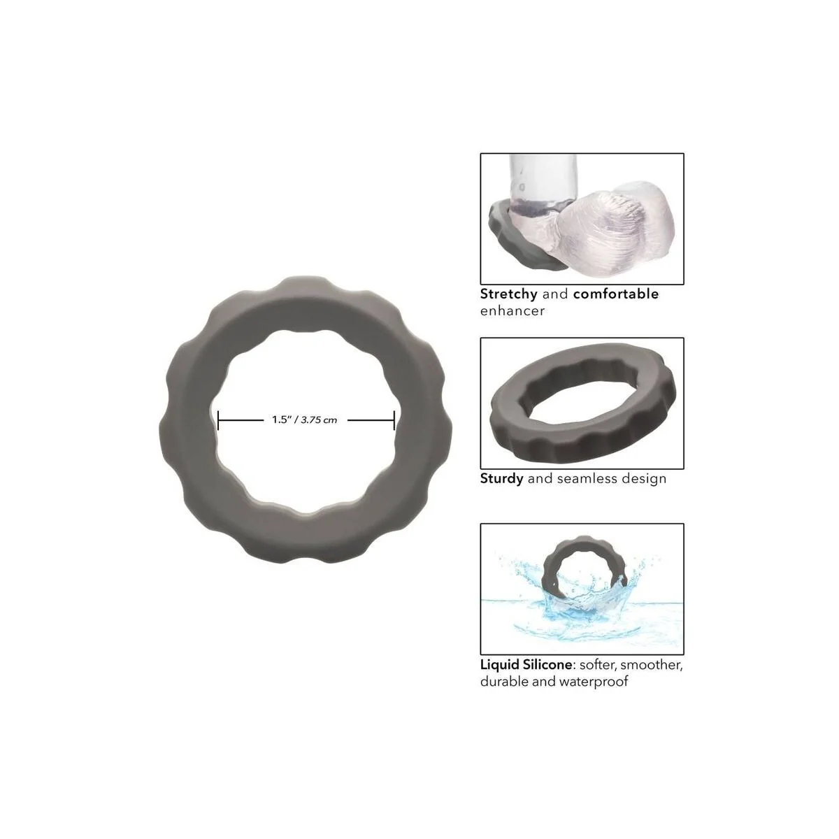 Alpha Erect Ring Grau von Calexotics kaufen | Fesselliebe