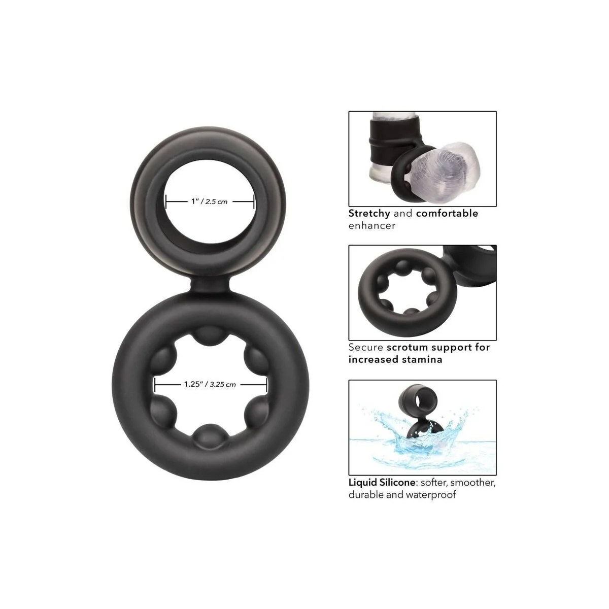 Alpha Dual Magnum Ring Schwarz von Calexotics kaufen | Fesselliebe