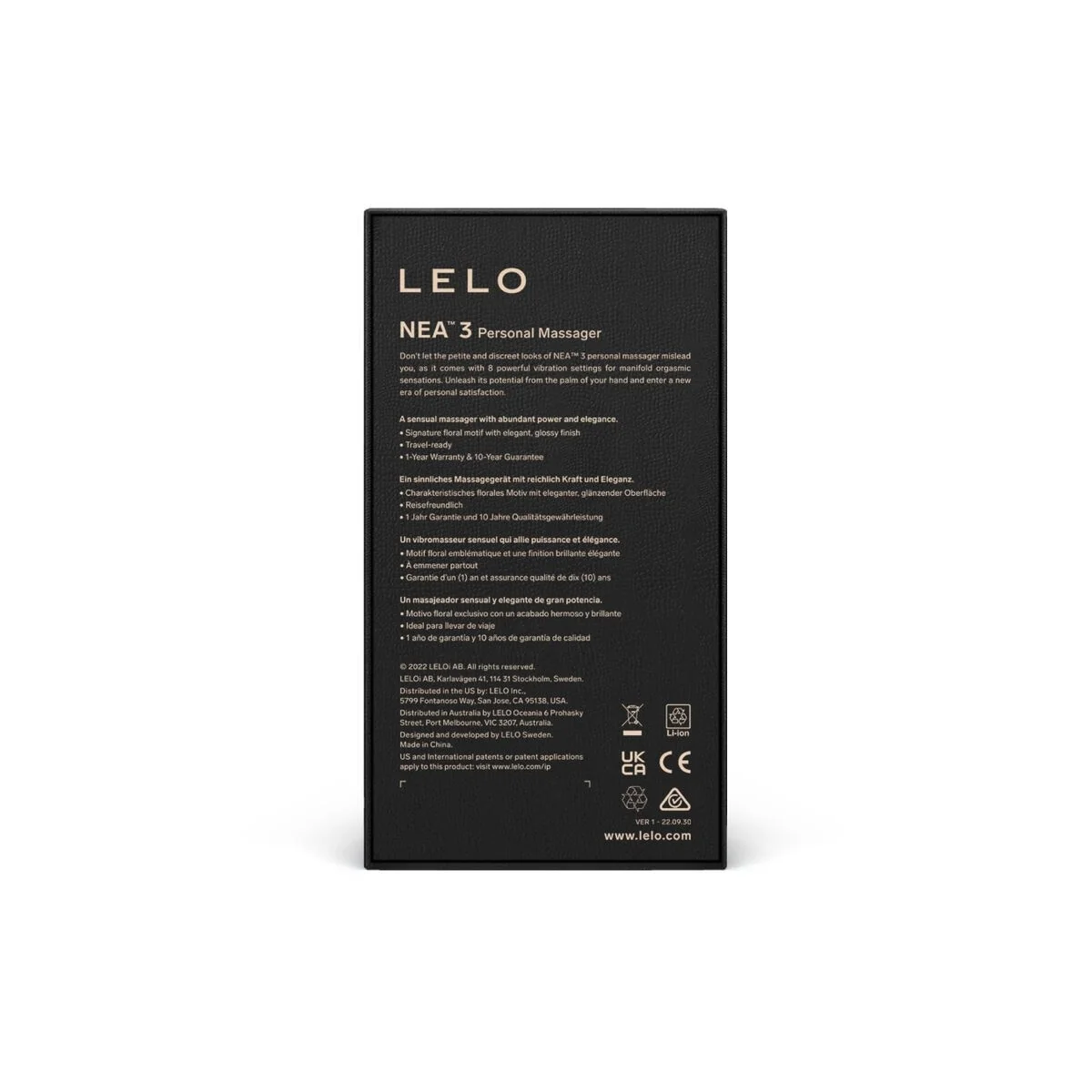 Nea 3 Persönliches Massagerät Schwarz von Lelo kaufen | Fesselliebe