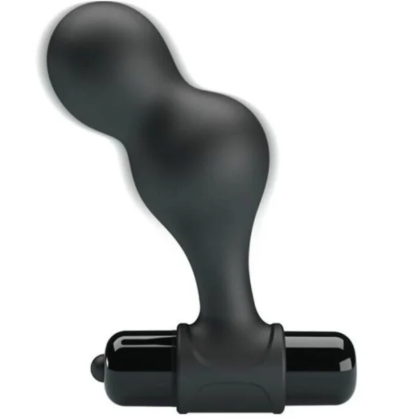 Schwarzer Silikon-Vibrator-Analstecker von Mr Play kaufen | Fesselliebe