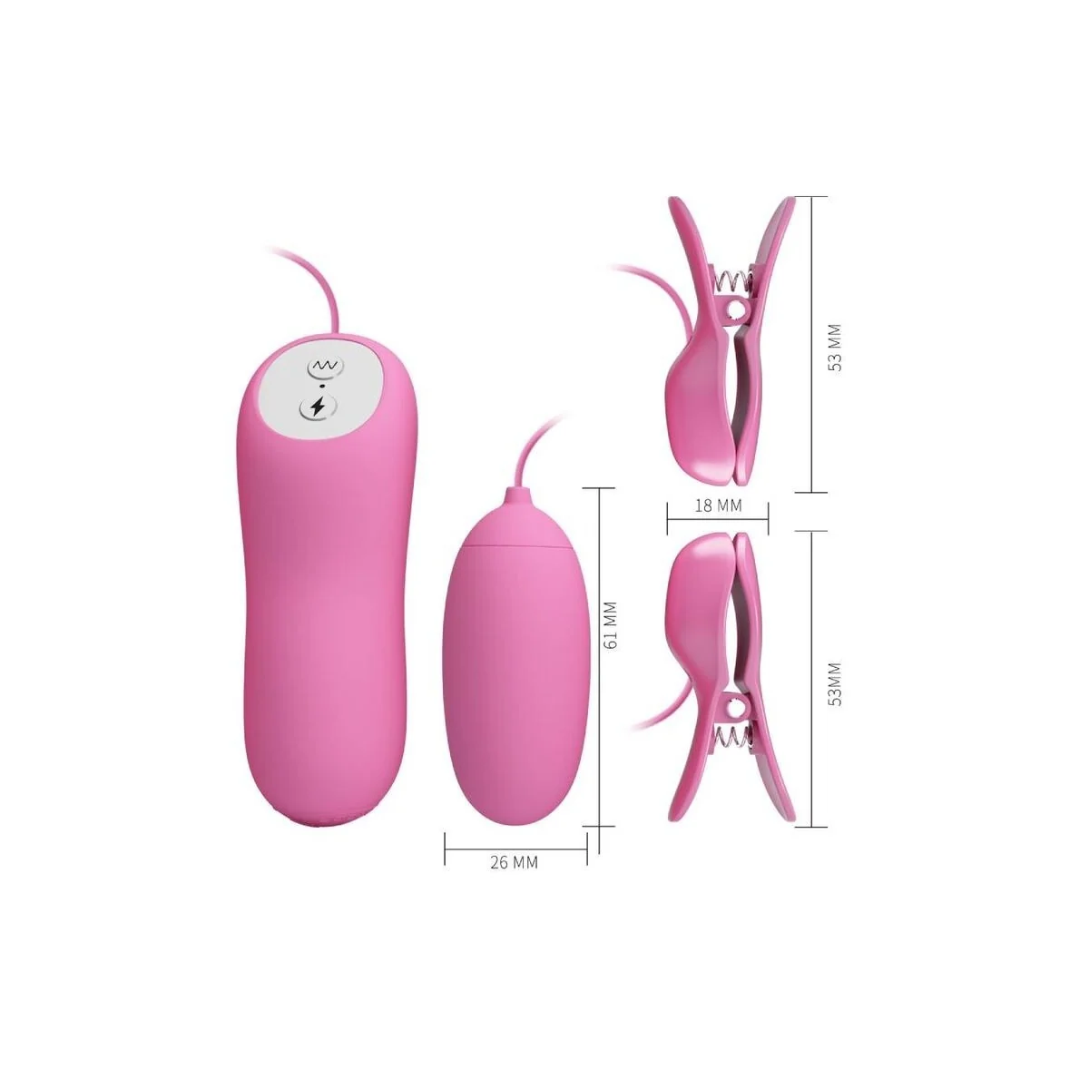 Pinzette mit Vibration und Rosa Eletroschock von Pretty Love kaufen | Fesselliebe