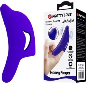 Delphini Leistungsstarker Dunkelblauer Fingerstimulator von Pretty Love kaufen | Fesselliebe