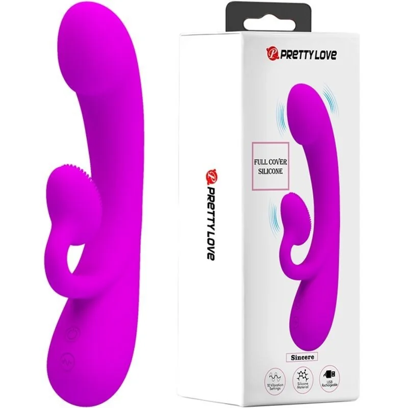 Aufrichtiger Vibrator und Klitoris-Sauger aus Violettem Silikon von Pretty Love kaufen | Fesselliebe