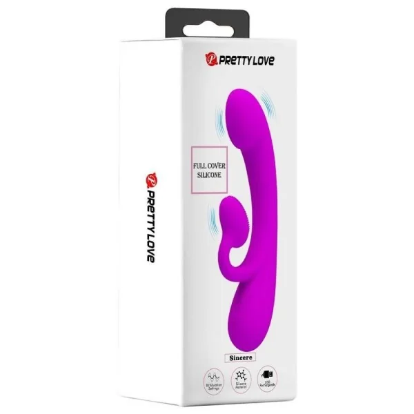 Aufrichtiger Vibrator und Klitoris-Sauger aus Violettem Silikon von Pretty Love kaufen | Fesselliebe