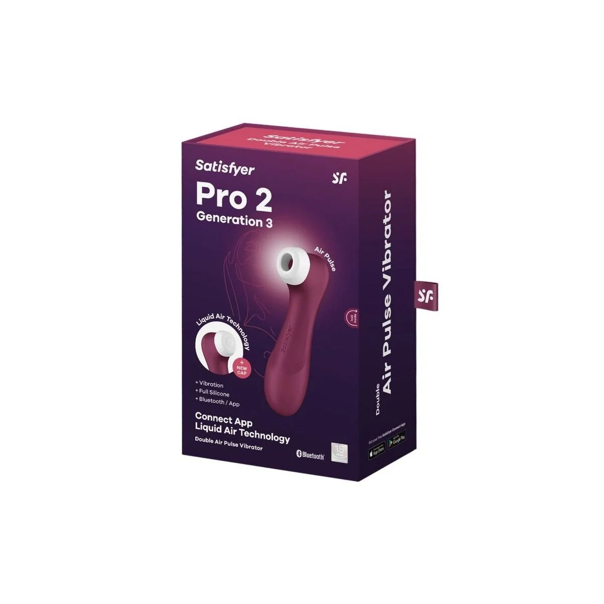 Pro 2 Generation 3 Wine Red Bluetooth & App von Satisfyer Air Pulse kaufen | Fesselliebe