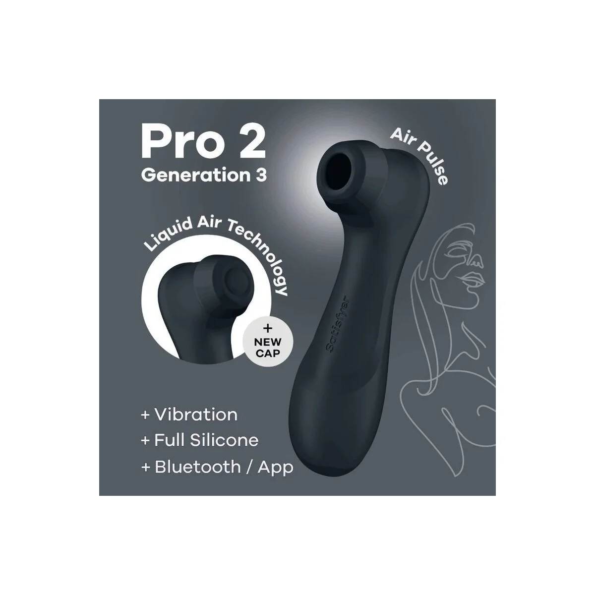 Pro 2 Generation 3 Schwarzes Bluetooth & App von Satisfyer Air Pulse kaufen | Fesselliebe