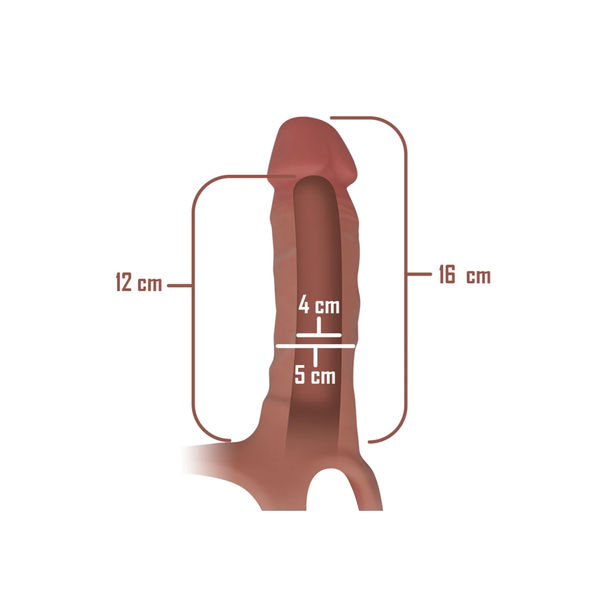 Hohlgeschirr mit Silikon-Dildo 16 X 3,5 cm von Intense Couples Toys kaufen | Fesselliebe