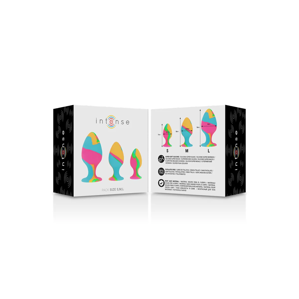 Mehrfarbige Silikon-Stecker-Set von Intense Anal Toys kaufen | Fesselliebe