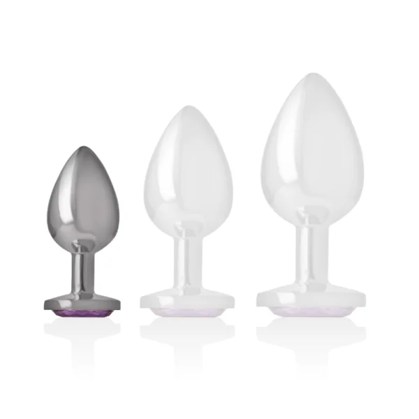 Analplug aus Aluminiummetall mit Violettem Kristall, Größe S von Intense Anal Toys kaufen | Fesselliebe