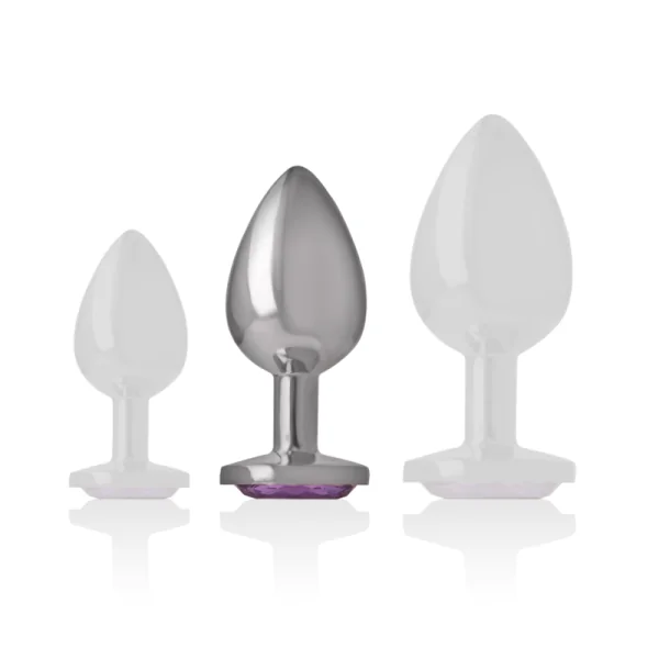 Analplug aus Aluminiummetall mit Violettem Kristall, Größe M von Intense Anal Toys kaufen | Fesselliebe