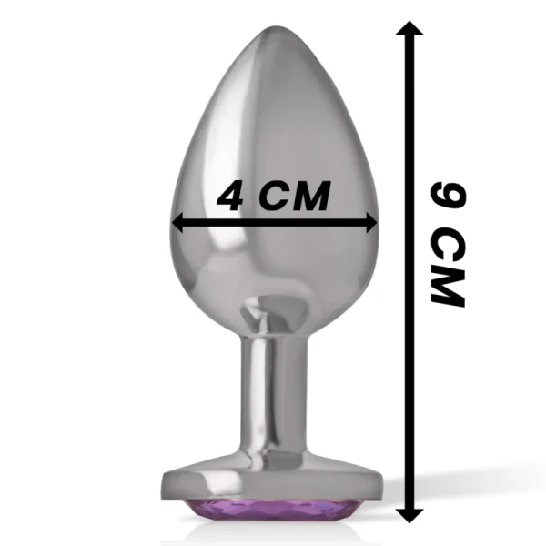 Analplug aus Aluminiummetall mit Violettem Kristall, Größe L von Intense Anal Toys kaufen | Fesselliebe