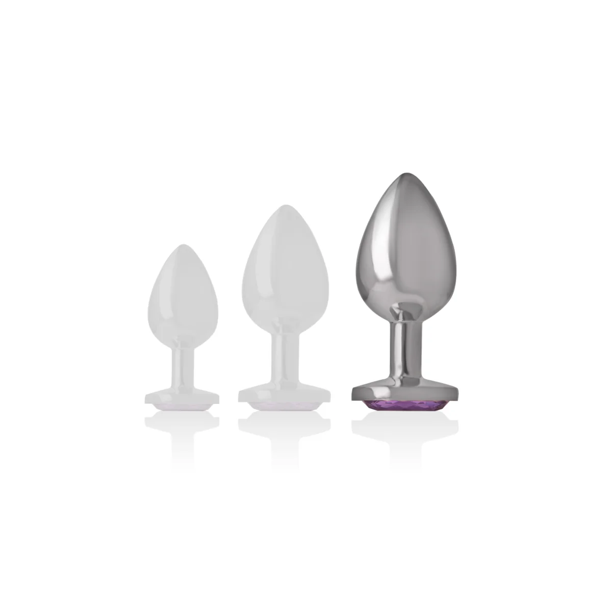 Analplug aus Aluminiummetall mit Violettem Kristall, Größe L von Intense Anal Toys kaufen | Fesselliebe