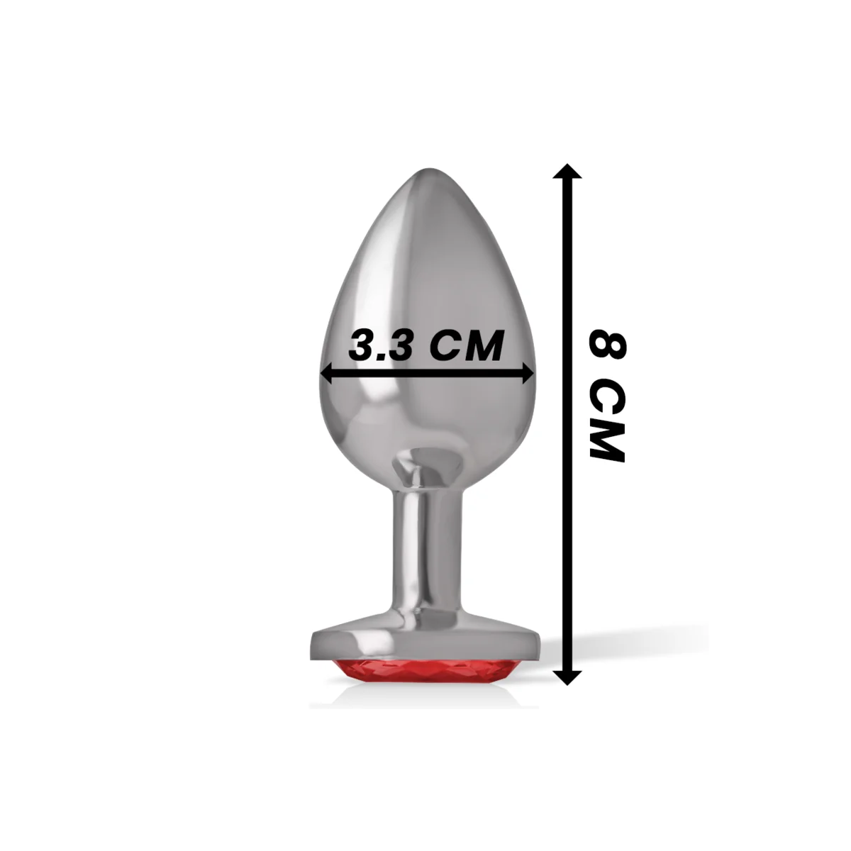 Metall-Analstecker mit Roten Kristall Größe M von Intense Anal Toys kaufen | Fesselliebe