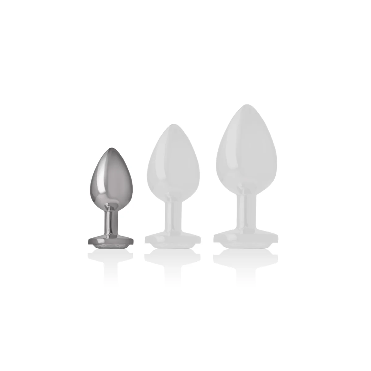 Analplug aus Aluminiu Mmetall mit Silbernem Kristall, Größe S von Intense Anal Toys kaufen | Fesselliebe