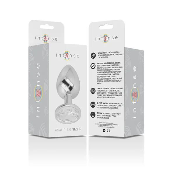 Analplug aus Aluminiu Mmetall mit Silbernem Kristall, Größe S von Intense Anal Toys kaufen | Fesselliebe