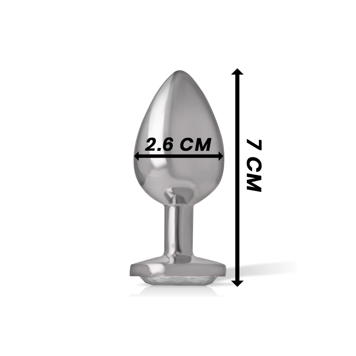 Analplug aus Aluminiu Mmetall mit Silbernem Kristall, Größe S von Intense Anal Toys kaufen | Fesselliebe