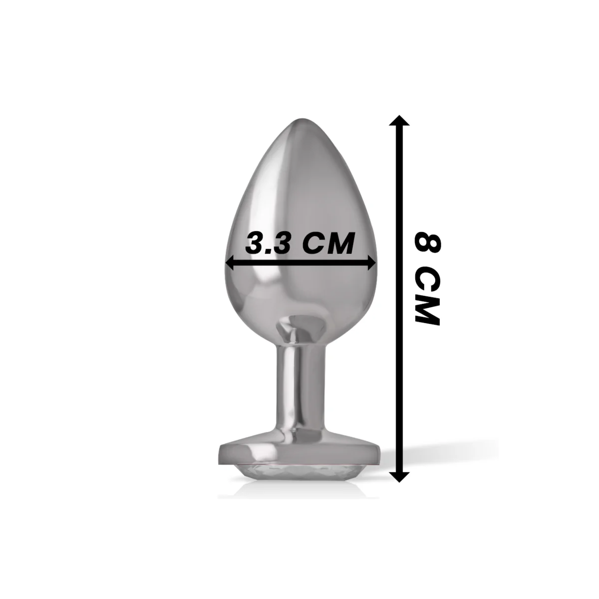 Aluminium-Metall-Analsplug mit Silbernem Kristall, Größe M von Intense Anal Toys kaufen | Fesselliebe