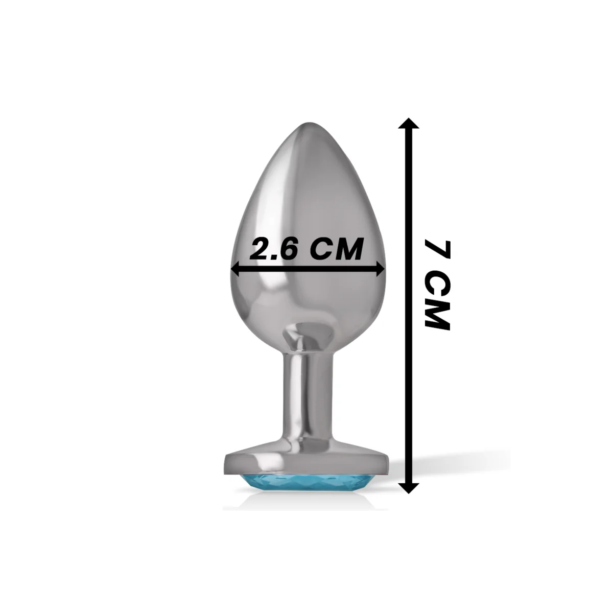 Analstecker aus Aluminiummetall mit Blauem Kristall, Größe S von Intense Anal Toys kaufen | Fesselliebe
