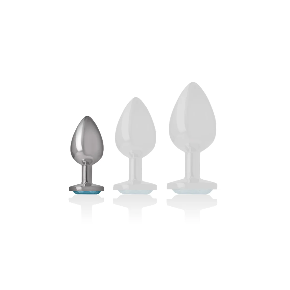 Analstecker aus Aluminiummetall mit Blauem Kristall, Größe S von Intense Anal Toys kaufen | Fesselliebe