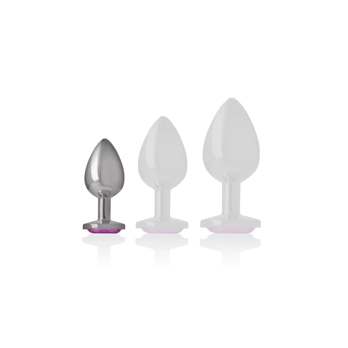 Aluminiummetall-Analsplug mit Rosafarbenem Kristall, Größe S von Intense Anal Toys kaufen | Fesselliebe