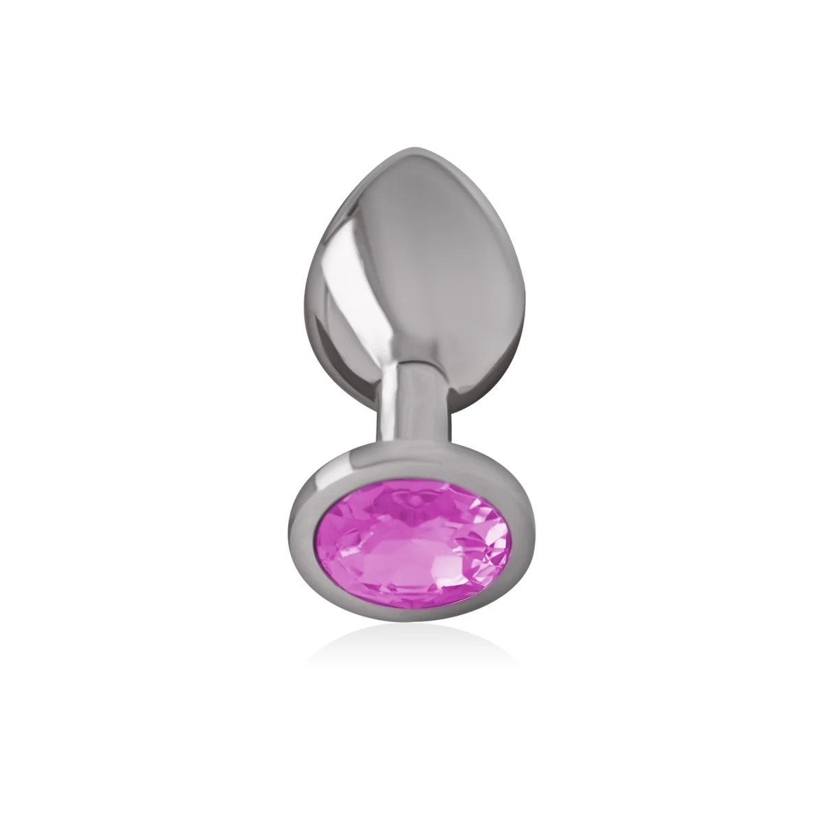 Analplug aus Aluminiummetall mit Rosa Kristall, Größe M von Intense Anal Toys kaufen | Fesselliebe