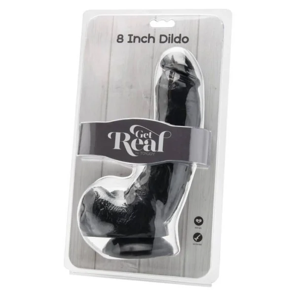 Dildo 20,5 cm mit Hoden Schwarz von Get Real kaufen | Fesselliebe