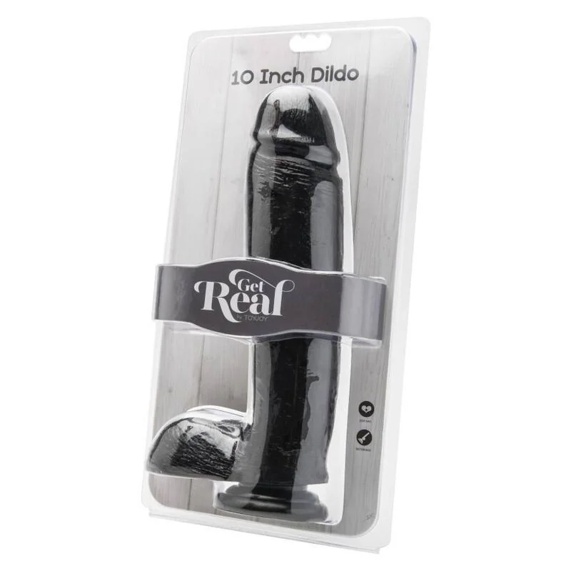 Dildo 25,5 cm mit Hoden Schwarz von Get Real kaufen | Fesselliebe 2