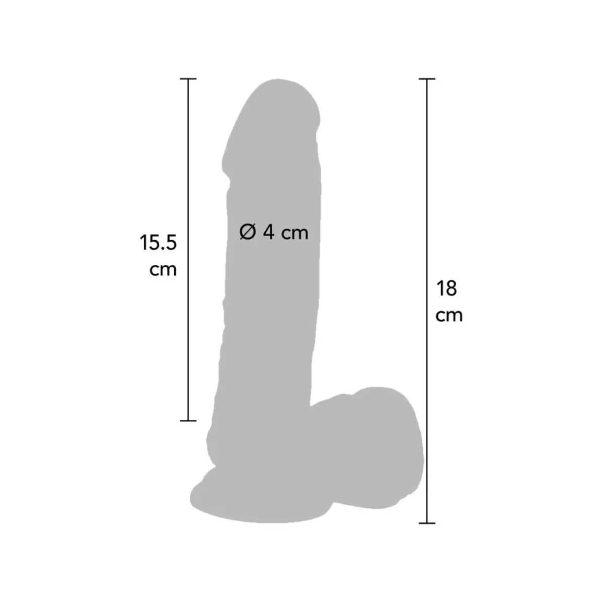 Dildo 18 cm mit Hoden Vibrator Beige von Get Real kaufen | Fesselliebe