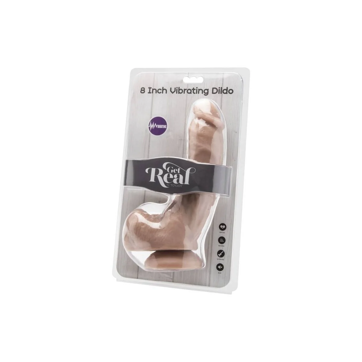 Dildo 20,5 cm mit Hoden Vibrator Beige von Get Real kaufen | Fesselliebe