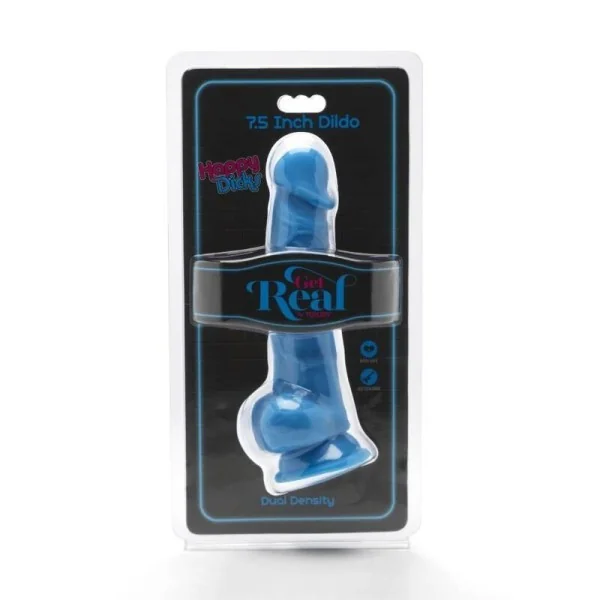 Happy Dicks 19 cm mit Hoden Blau von Get Real kaufen | Fesselliebe