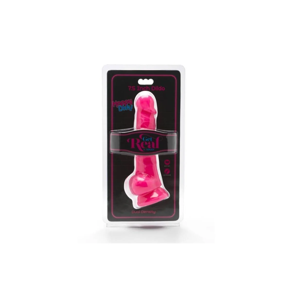 Happy Dicks 19 cm mit Hoden Rosa von Get Real kaufen | Fesselliebe